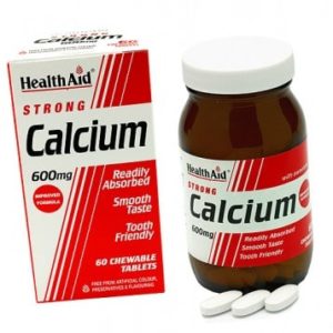 Calcio 600 mg. Comprimidos masticables de HealthAid