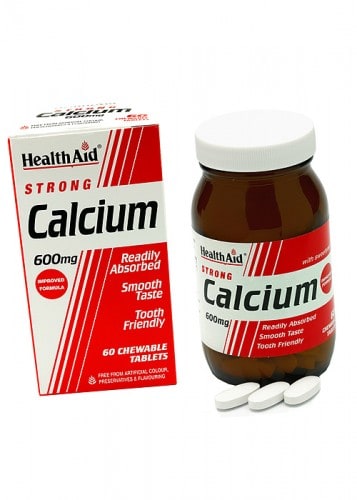 Calcio 600 mg. Comprimidos masticables de HealthAid