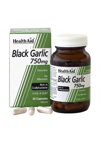 Ajo negro 750 mg (rico en S-alilcisteína) – Sin olor. de HealthAid